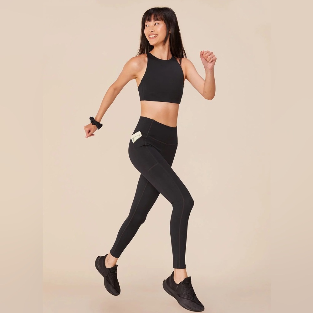 Black Compression Pocket Leggings, M